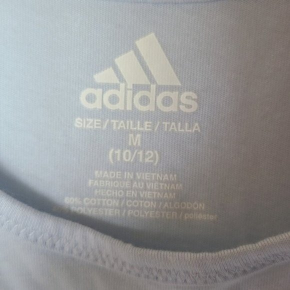Adidas Tie Side Tank Top Racer Back Blue Light - Picture 5 of 5